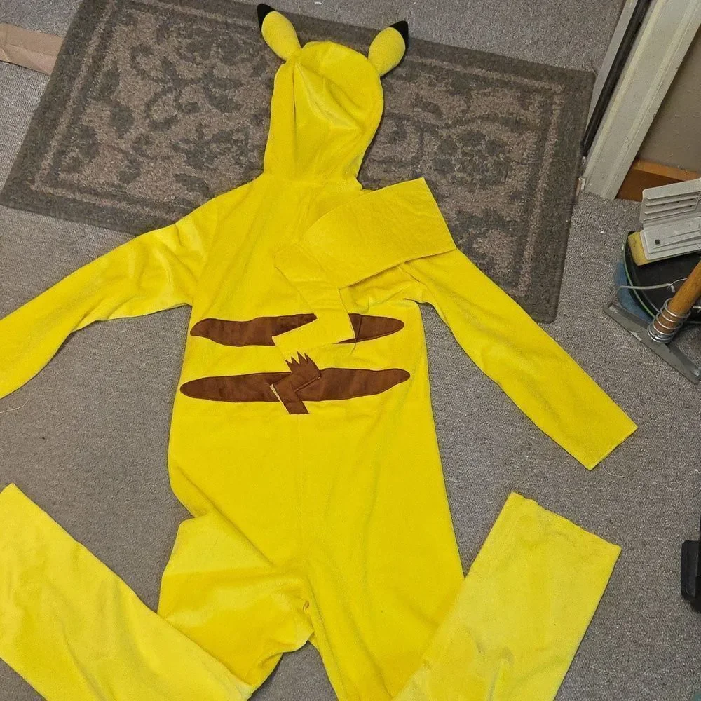 Pokemon Pikachu All in one Costume Hoodie‎ Sleepwear Chikds L 10-12